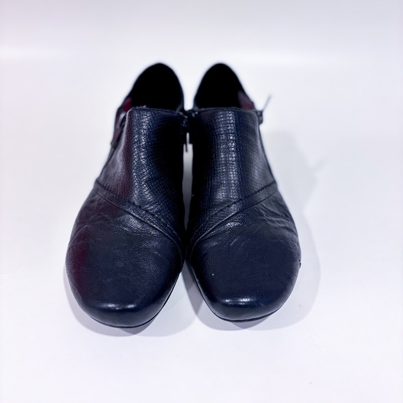 RIEKER Black Heeled Ankle Shoes With Faux Snakeskin Panel | Size 5.5 * - Picture 3 of 8